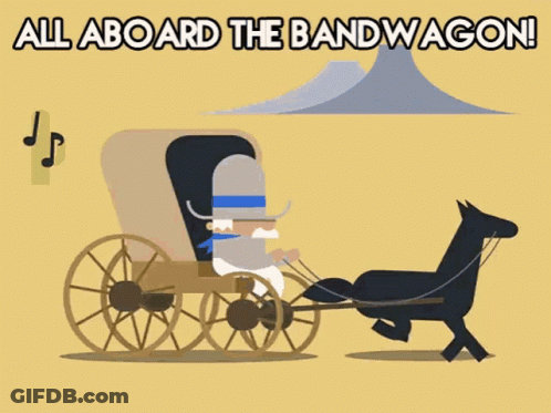 Man Riding Horse Carriage All Aboard GIF