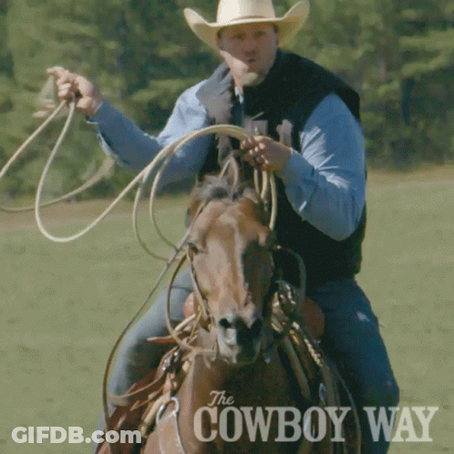 Man Riding Horse Cowboy Way GIF