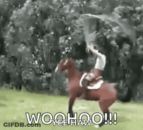 Man Riding Horse Holding Sword GIF