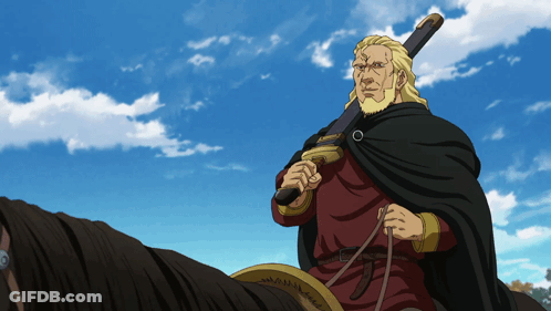 Man Riding Horse Holding Sword And Shield GIF