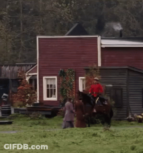 Man Riding Horse In Town GIF