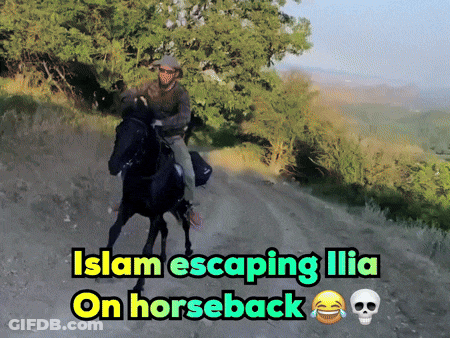 Man Riding Horse Islam Escaping Ilia On Horseback GIF