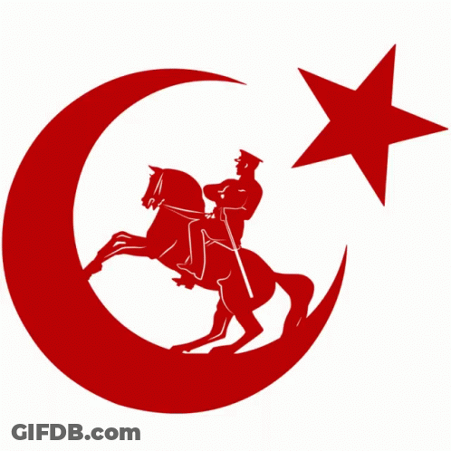 Man Riding Horse On Crescent Moon GIF
