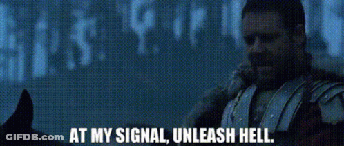 Man Riding Horse Saying At My Signal Unleash Hell GIF