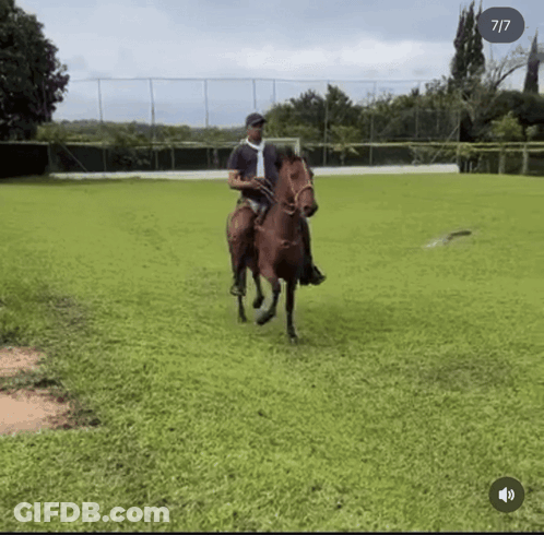 Man Riding Horse With 7/17 GIF