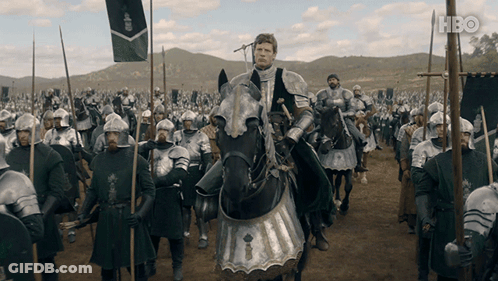 Man Riding Horse With HBO Banner GIF