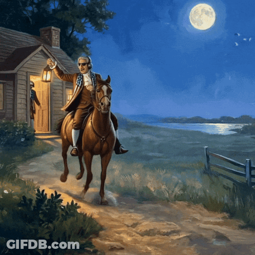 Man Riding Horse With Lantern GIF