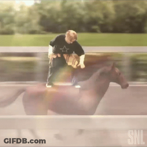 Man Riding Horse With SNL GIF
