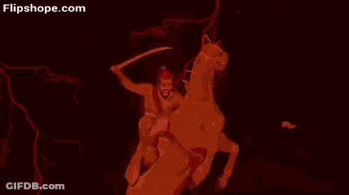 Man Riding Horse With Sword Flipshope.com GIF