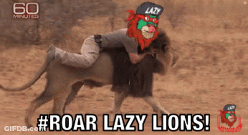 Man Riding Lion Roar GIF