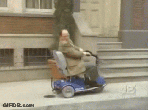 Man Riding Mobility Scooter GIF
