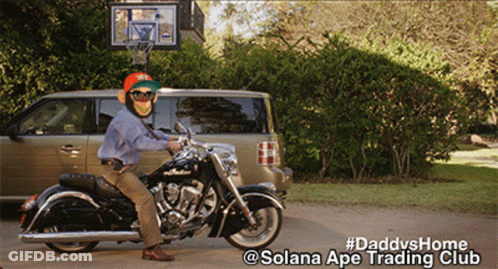 Man Riding Motorcycle In Front Of Van GIF