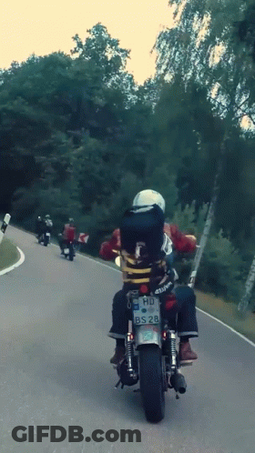 Man Riding Motorcycle License Plate HD BS28 GIF