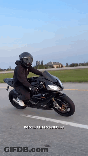 Man Riding Motorcycle Mysteryrider GIF
