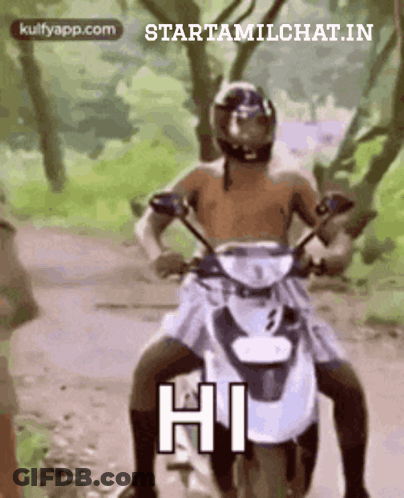 Man Riding Motorcycle Saying Hi GIF