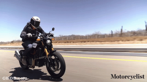 Man Riding Motorcycle Saying Motorcyclist GIF