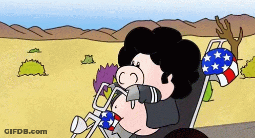 Man Riding Motorcycle With American Flag GIF