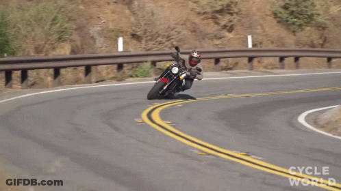 Man Riding Motorcycle With Cycle World GIF