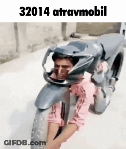 Man Riding Motorcycle With Helmet GIF