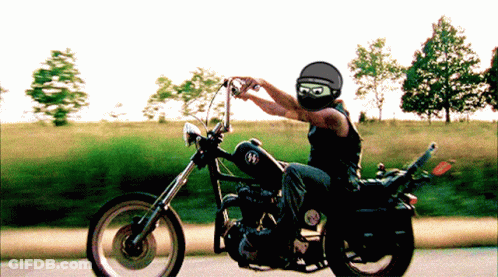 Man Riding Motorcycle With Helmet GIF
