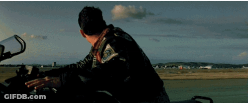 Man Riding Motorcycle With US Air Force Patch GIF