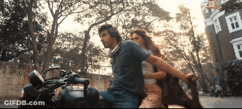 Man Riding Motorcycle With Woman GIF