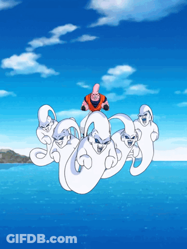Man Riding On Back Of White Ghosts GIF