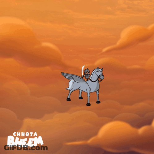Man Riding Pegasus Saying Bheem GIF