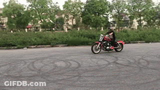 Man Riding Red Motorcycle GIF