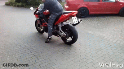 Man Riding Red Motorcycle With License Plate 88 GIF