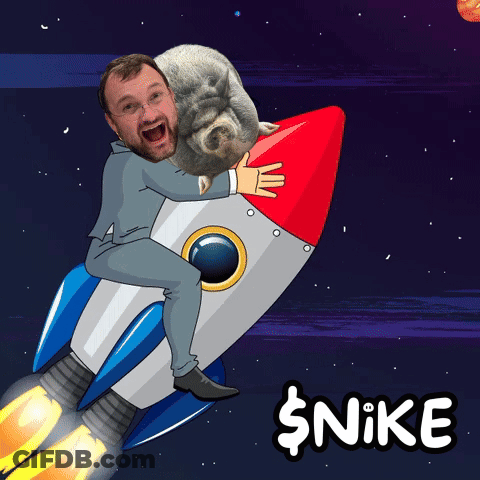 Man Riding Rocket With Pig And Nike GIF