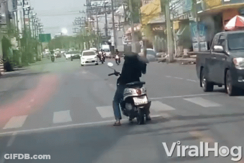 Man Riding Scooter Viralhog GIF