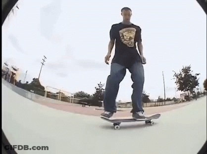 Man Riding Skateboard On Ramp In Skate Park GIF