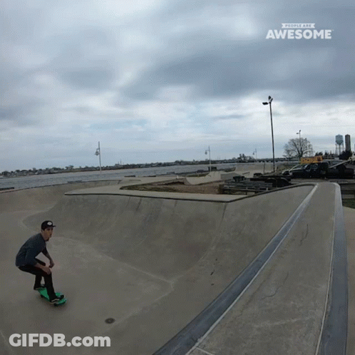 Man Riding Skateboard Saying Awesome GIF