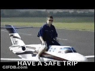 Man Riding Small Airplane Have A Safe Trip GIF