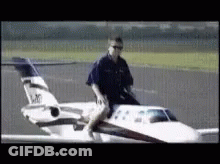 Man Riding Small Airplane N20 GIF