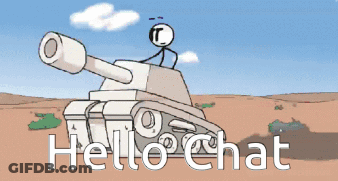 Man Riding Tank Saying Hello Chat GIF