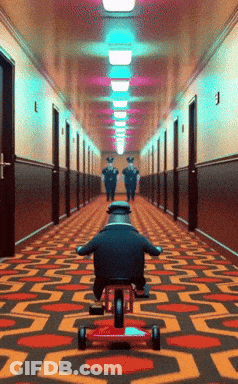 Man Riding Tricycle With Two Police Officers Behind GIF