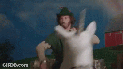 Man Riding White Unicorn GIF