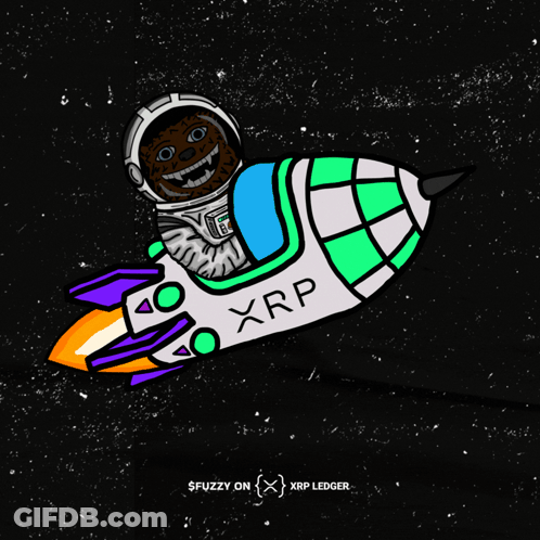 Man Riding XRP Rocket GIF