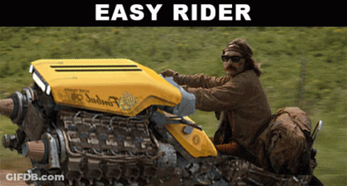 Man Riding Yellow Vehicle Easy Rider GIF