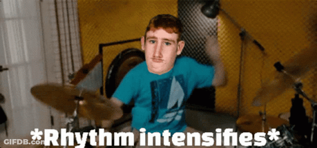 Man Rimshot Rhythm Intensifies GIF