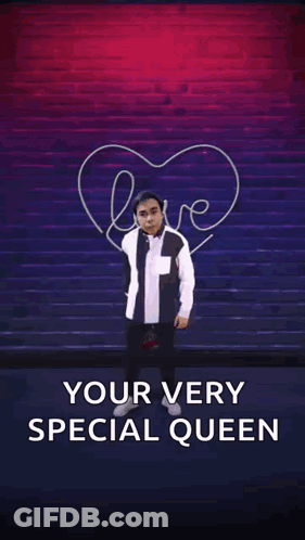 Man Roses 'Your Very Special Queen' Sign GIF