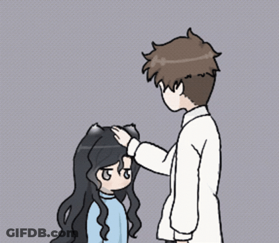 Man Rub Head Catgirl Anime GIF