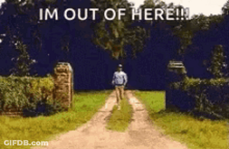 Man Running Away I'm Out Here GIF