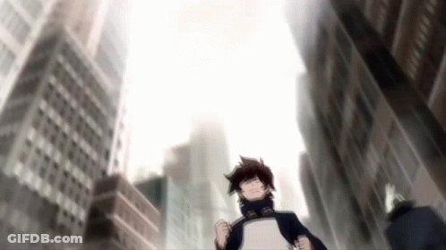 Man Running Down City Street GIF