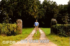 Man Running Down Dirt Road On Our Way GIF