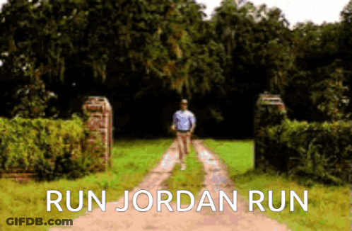 Man Running Down Dirt Road Run Jordan Run GIF