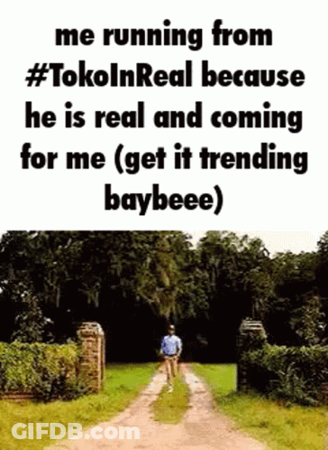 Man Running Down Dirt Road Saying He Is Real And Coming For Me GIF