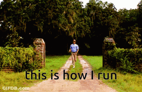 Man Running Down Dirt Road Saying This Is How I Run GIF